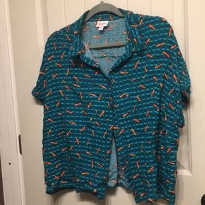Lularoe “Charlie” Button up Size Large